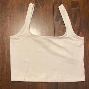 White Cropped Tank Top